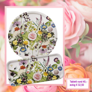 Blumen Tablett rund und eckig